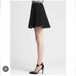 BANANA Republic Vegan Leather Trimmed Black Skirt
